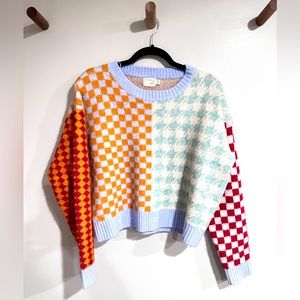 Dreamers By Debut Checkered multicolored sweater